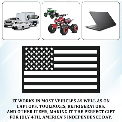 American Flag Emblem Car Decals, 3D Acrylic USA Patriotic Military Flag Sticker Reflective Stripes, Left & Right Raised Decals for Car Truck SUV Jeep RV Window Bumper Motorcycle (2PCS, Cut-Out) - color: Black