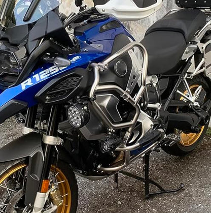 Engine Guard Crash Bar Extension for R 1250 GS Adventure ADV 2018-2024 Motorcycle Bumper Frame Falling Protector (Silver) - color: Silver