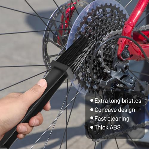 2PCS Bike or Motorcycle Chain Washer, Bicycle Cleaning Chain Double-Ended Brush, Black Durable Motor Chain Gears Cleaning Square Head Brushes, Universal Cleaning Tool (Red+Black) - color: Red+Black