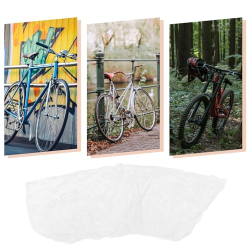 FAVOMOTO 4PCS XL Disposable Clear Plastic Motorcycle Cover, Waterproof Protection Dust Outdoor Rain Cover Bike Covers for Indoor Outdoor - size: XL