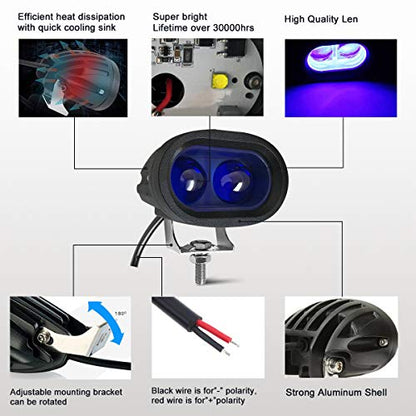 20W Forklift Blue Safety Light Warehouse Forklift Lights Safe Warning Light 4D Len LED Motorcycle Lights Blue Fog Driving Lights Heavy Duty LED Work Light(Pack of 2)