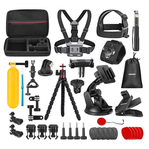 NEEWER 35 in 1 Action Camera Pro Accessories Kit Compatible with DJI Osmo Action 5 Pro 4 3 GoPro, Quick Release Adapter Mount for Diving Hiking Motorcycling Mountain Cycling Skiing Surfing Vlog, GP-51 - style: 35 in 1 Comatible with GoPro