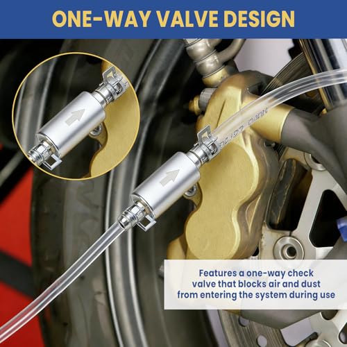 6 PCS Brake Bleeder Hose One Way Check Valve Tube Bleeding Tool Kit for Car Motorcyle Clutch, Brake Bleeder Hose for Hydraulic System Bleeding
