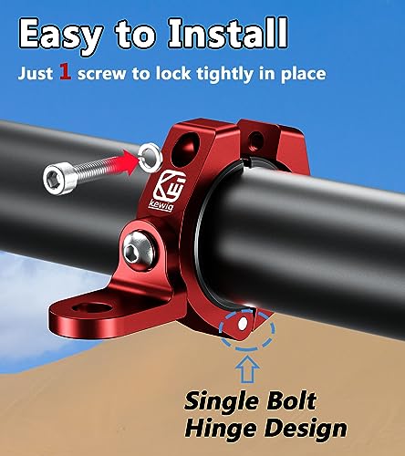 VAZESWIN 2 PCS UTV Whip Light Mounts, Sturdy Aluminium Alloy UTV Whip Flag Mounts, 360° Rotating Adjustable Off-Road Light Bar Mounting Brackets for 1.5" / 1.65" / 1.75" / 1.85" / 2" Roll Bars, Red