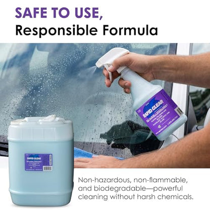 Rapid Clear Polish 640 oz | Final Cleaning and Polish for Vinyl Films, Wraps, Plexiglass, Glass, and Polycarbonates | Helps Prevent Water Spotting for Graphics Installation - size: 5 Gallon (640 Ounce)