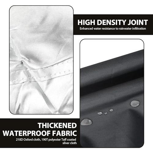 Pack-1 Motorcycle Cover, 96.4" x 41.3" x 49.2" Waterproof Sunproof Outdoor Protector for All Seasons, Foldable Buckle with Lock Design Anti-Theft Cover, Universal for Motorcycles (Black)
