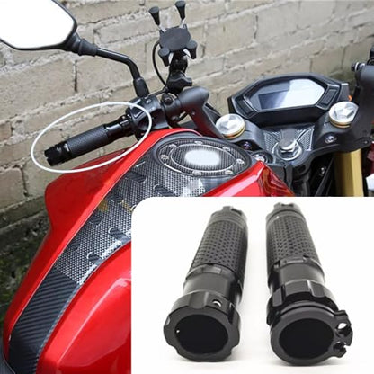 Riloer Motorcycle Handlebar, Non-Slip Hand Grips, Compatible with Motorcycles with 7/8 inch (22MM) Handlebars, 2 PC - color: Black
