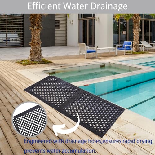 Durable Comfort Floor Mat - Anti-Slip Design for High Traffic Areas, Kitchen, Bar, Pool Decks - All-Weather Indoor/Outdoor Waterproof Mat (Easy Clean Surface) - size: 21"x21"- 8PCS(Anti-Silp Mat)