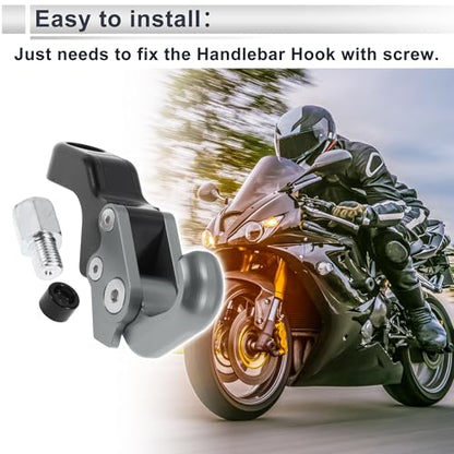 Adjustable Universal Motorcycle Hanging Hook Slope Handle with Hook Motorcycle Helmet Luggage Bag Holder Hanger Aluminum Alloy Titanium Tone with 1 Pcs Screw - color: Titanium Tone