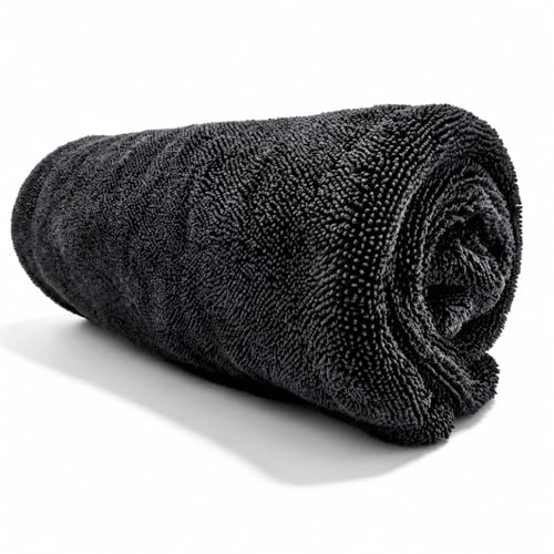 Twisted Loop Microfiber Car Drying Towel, Extra Large 36x24 Inch 1300 GSM Super Absorbent Scratch Free Lint Free Streak Free Washable Professional Auto Detailing Towel for Car SUV Truck Motorcycle