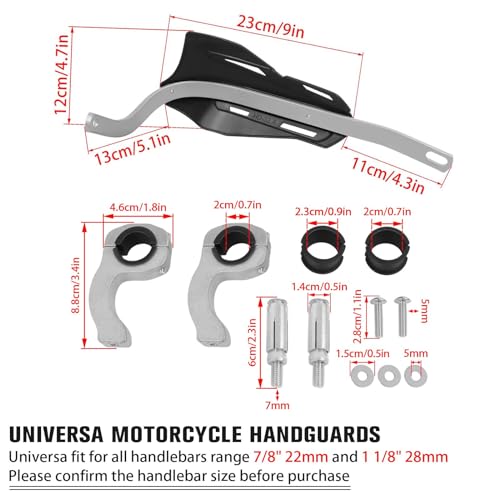 CHIFUN Handguard for 7/8" 22mm and 1 1/8" 28mm Motorcycle Handlebar Brake Lever Protection Hand Guard CNC Aluminum Compatible with ATV Motorbike Motocross Supermoto Racing Dirt Pit Bike - color: White