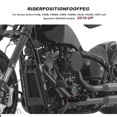 Motorcycle Foot Pegs Softail Rider Driver Footpeg compatible with Harley Davidson FXBB FXLR FXLRS FXLRST FXST FLSB FXBR FXBRS Sportster S RH1250S