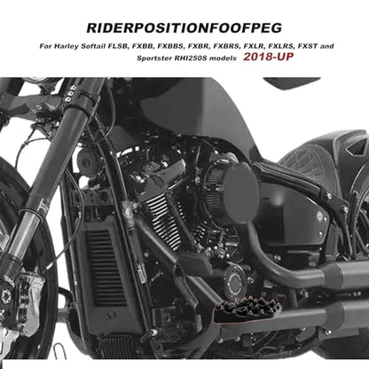 Motorcycle Foot Pegs Softail Rider Driver Footpeg compatible with Harley Davidson FXBB FXLR FXLRS FXLRST FXST FLSB FXBR FXBRS Sportster S RH1250S