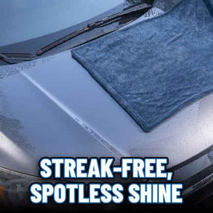 Chemical Guys Megalodon Microfiber Drying Towel with Twisted Loop Technology, Super Plush Absorbent 24" x 36" Microfiber Towel for Cars, Trucks, SUVs, RVs, and More, Extra Large Dark Blue Drying Cloth - style: 24" x 36"