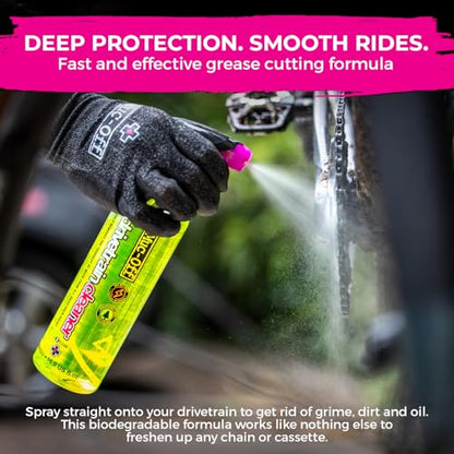 Muc-Off Waterless Wash 750 ml & Bio Drivetrain Cleaner 500ml Bundle | High-Performance Bike Cleaning Kit | Spray & Wipe Bike Cleaner + Fast-Acting Biodegradable Degreaser - size: 42.26 Fl Oz (Pack of 2)