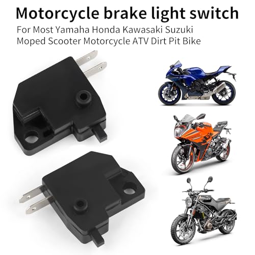 Motorcycle Brake Light Switch 1 Pair (Left and Right),Universal Brake Light Switch Sturdy Plastic for 50cc-250cc ATV, Dirt Bike, Scooter, Moped,Compatible with Honda, Kawasaki, Suzuki, Yamaha