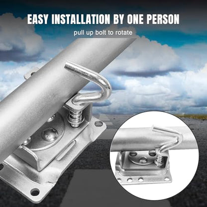 Torin 1000 lbs Trailer Jack with Wheel, Heavy Duty Swivel Boat Trailer Jack Single Whee, 10" Lift, Bolt-on Trailer Tongue Jack for RV Boat ATR39001B, Silver - size: 1,000 LBs, style: Single Wheel Trailer Jack