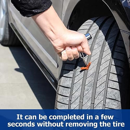 BESULEN Tire Repair Kit, 46 Pcs Heavy Duty Tire Plug Kit to Fix Punctures, Car Emergency Tool, Universal Plug Flats Patch Kit for Motorcycle, Truck, Tractor, Trailer, RV, SUV, ATV. Car Accessories
