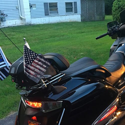 Motorcycle Flag 6x9,Motorcycle American Flag,Double Sided Double Stitched,Black - color: black