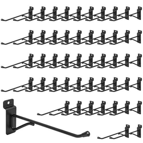 50 Pack 8 Inch Slatwall Hooks, Heavy Duty Slat Wall Hanger, Slat Wall Hanging Hook, Slatwall Accessories Display Hooks for Garage, Sheds, Retail Store, Kitchen, Craft Room (50, 8 Inch) - size: 8 Inch
