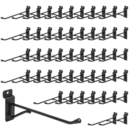 50 Pack 8 Inch Slatwall Hooks, Heavy Duty Slat Wall Hanger, Slat Wall Hanging Hook, Slatwall Accessories Display Hooks for Garage, Sheds, Retail Store, Kitchen, Craft Room (50, 8 Inch) - size: 8 Inch