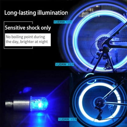 8 Pack LED Valve Stem Caps Lights for Car Tires Wheel Assemblies Light up Air Neon Bicycle Motorcycle Tyre Bike Truck Golf Cart for Kids Men Women(8 Blue) - color: 8 Blue
