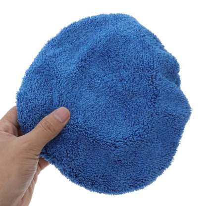 Homoyoyo 9pcs Plush Fiber Car Buffer Pads Kit for Polishing and Cleaning, Soft and Gentle Coral Fleece Polishing Bonnet Pads, Versatile Use for Motorcycle and Bicycle Wax Applicator