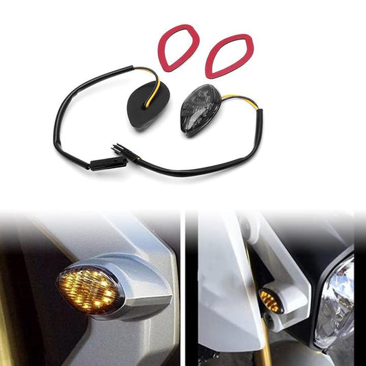 HUSUKU LED Front Flush Mount Turn Signal Light Brake Blinker Indicator Market Lamp for Honda Grom 2014-2019 -Smoke Lens (Pack of 2) (Transparent Len) - color: Smoke Lens