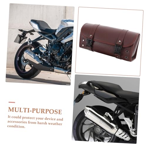 PRETYZOOM Retro Motorcycle Fork Bag Spacious Rain Resistant Motorcycle Side Storage Easy Attachment Organization for Long Trips Compatible with Various Motorcycles