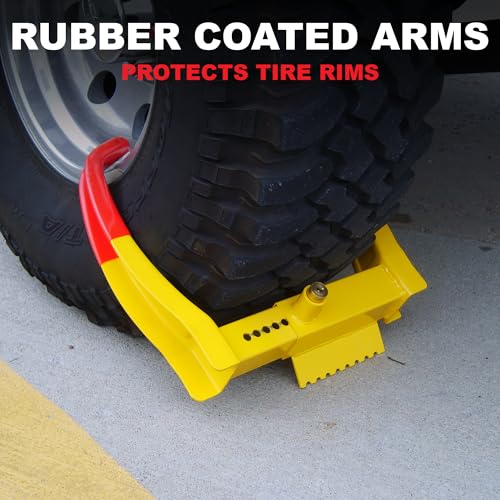 TRIMAX TCL75 - Trailer Wheel Lock - Fits 7"-11.25" Tires - Wheel Boot Lock for Trailer, Car, Truck, Boat, ATV, Camper, and More - style: TCL75