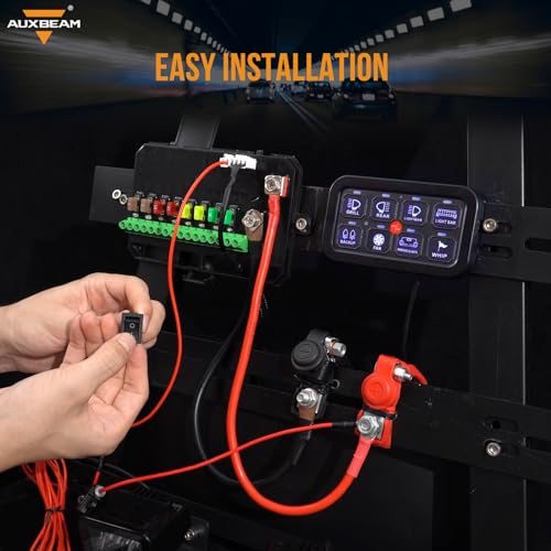 Auxbeam Universal Acc Power Wiring Harness 6.6FT 20AWG 2PIN Acc Electrical Wire with On/Off Switch & 5A Fuse, Acc Power Wire for Auxbeam Switch Panel 6/8/12 Gang Switch Panel Cable - style: 6.6FT ACC Cable