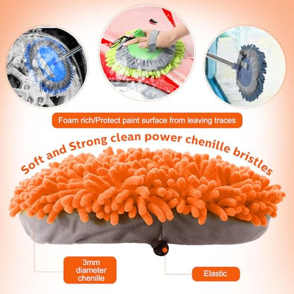 Layhit 5 Pcs Car Wash Mitt Set, Brush Not Included, Microfiber Mitt Cleaning Car Truck Washing Tools Kit RV Pickup Chenille Scratch Replacement (Multicolor) - color: Multicolor