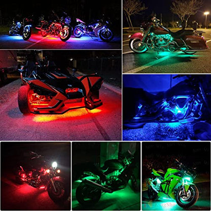 RGB LED Extension Cables, 4PCS 5 Feet Extension Cables and 2PCS 3 Way Y Splitter for Motorcycle LED Strips, Underglow Neon Accent Light Kit, Rock Light Extension Wire Cord