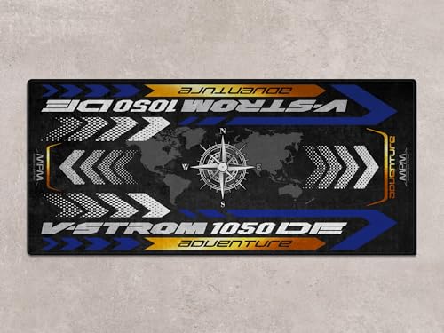 Garage Mat for V-Strom 1050DE Adventure Motorcycle Model, Parking mat, Pit Mat, Washable Non-Slip Garage and Showroom Floor Carpet (Size 2: 102 x 47/260 x 120 cm) - size: Size 2: 102 x 47 "/ 260 x 120 cm