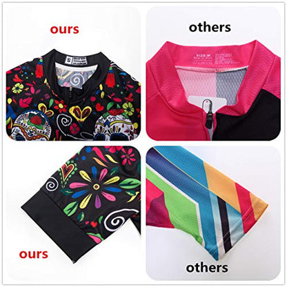 JPOJPO Womens Cycling Jersey,Bike Shirt Quick-Dry Breathable Reflective S-2XL Tops - color: Ccf2009, size: X-Large