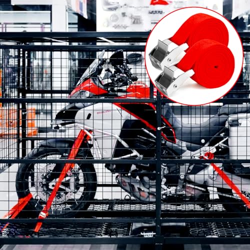 10 Pack Lashing Straps with Buckles Adjustable, 1" x 78" Cam Buckle Tie Down Strap, Red Cargo Straps for Securing Luggage, Cargo, Bicycles, Motorcycles - size: Red 1" x 78"