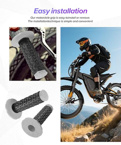 Dirt Bike Grips,Car Accessories Universal 7/8" Motorcycle Grips,Rubber Anti-Slip Throttle Bar Grip,Suitable for CRF50 CRF70 CRF80 XR50 XR100R CRF125 CRF100 CRF150F CRF230F (Gray) - color: Gray