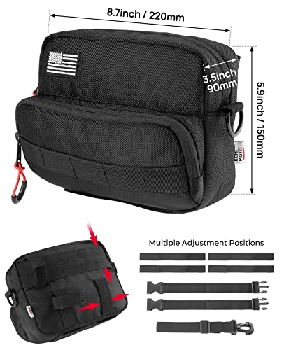 KEMIMOTO Motorcycle Bag, Handlebar Tool Bag Storage Accessory Saddlebag Universal for Front Fork Handle Bar Sissy Bar Compatible with Cruiser Softail Dyna Sportsters - style: Nylon