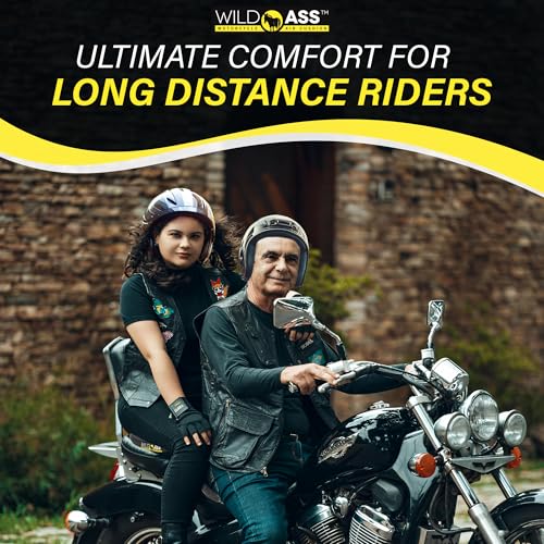 Wild Ass Smart Lite – Motorcycle Air Gel Seat Pad, Ergonomic Air-Adjusting Cushion with Straps, Universal Fit for Ultimate Rider Comfort & Relief, Cool Flow Motorcycle Accessory for Long Rides–Black - style: Lite