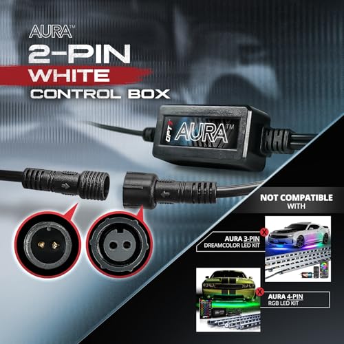 OPT7 Aura Aluminum White Underglow Lights w/Remote Control, 12V Super Bright LED Light Bar, Exterior Waterproof Underbody Lighting Kit, Universal for Car Truck RV Camper Van Golf Cart