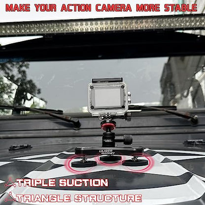 ULIBERMAGNET Magnetic Action Camera Mount,100LB Solid Aluminum Magnetic Mount Tripod with Mini Ball Head,Strong Rubber Coated Magnet with 1/4’’-20 Male Thread Stud for GoPro,Security Camera - style: 100LB Triangle Magnetic Camera Mount