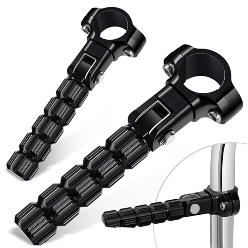 Benlari Highway Pegs CNC Motorcycle Foot Pegs Stainless Steel 1in 1-1/4in 25mm 32mm Fit for Harley Davidson for BMW for Honda for Suzuki for Kawasaki Engine Guards Crash Bars Black