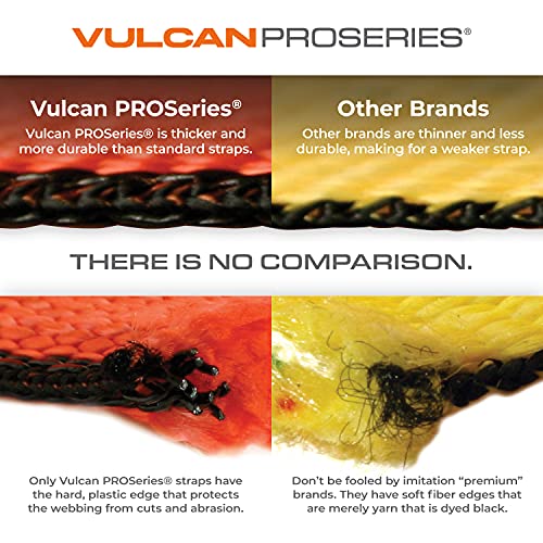 VULCAN Wheel Dolly Tire Harness with Universal O-Ring - 2 Inch x 96 Inch - 4 Pack - PROSeries - 3,300 Pound Safe Working Load - Straps Only - Ratchets Sold Separately - color: PROSeries Orange