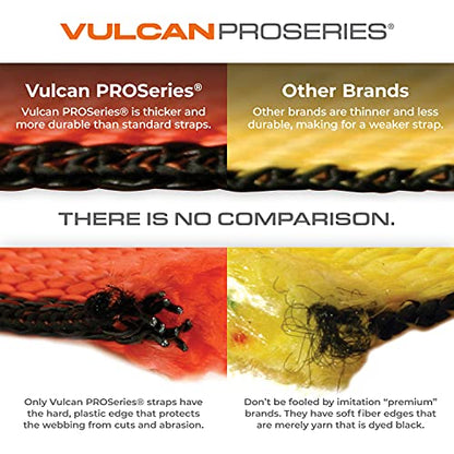 VULCAN Wheel Dolly Tire Harness with Universal O-Ring - 2 Inch x 96 Inch - 4 Pack - PROSeries - 3,300 Pound Safe Working Load - Straps Only - Ratchets Sold Separately - color: PROSeries Orange