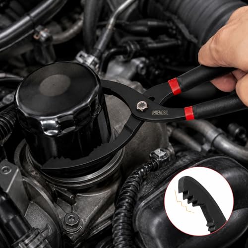 3-Piece Oil Filter Wrench Set, 9" & 12" Adjustable Oil Filter Pliers with 3-Jaw Universal Oil Filter Removal Tool, Oil Change Tool for Car, Motorcycle, Truck & Home Garage Maintenance
