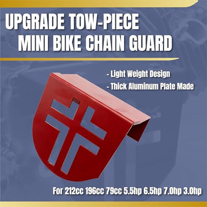 Upgraded Aluminum Mini Bike Clutch Cover Chain Guard Easy Disassembly&Lightweight for Predator 212cc 196cc Clone Engines for Coleman CT200U CT200U-EX CT100 BT200X (Red) - size: Lightweight, style: Red