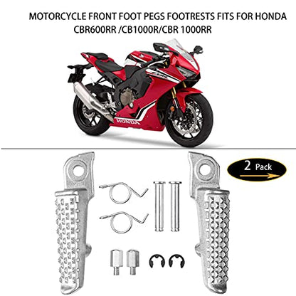 Front Foot Pegs Footrests Pedals for Honda CBR 600RR 2003-2023, CBR 1000RR 2004-2023, CB1000R 2008-2023 (Front-White) - color: Front-White