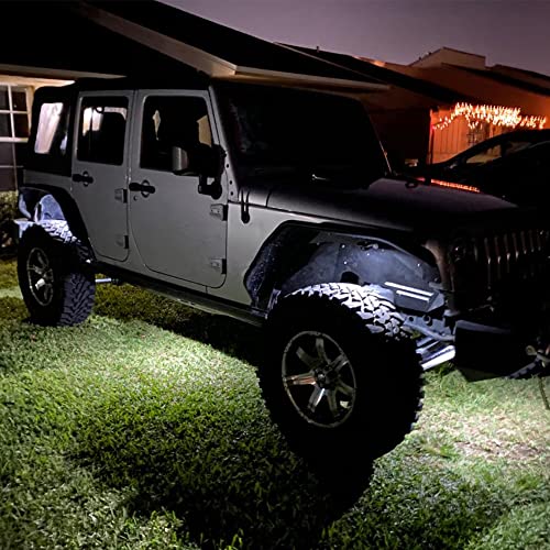 SUNPIE 8 Pods White Rock Lights – Quick Connect, 3 High Power Chips, 4M Extension Wires, Mounting Pads Included, 6000K Pure White, IP67 Waterproof, Fits Trucks, SUV, ATV, UTV, Trailer - color: White, size: 8 Pods
