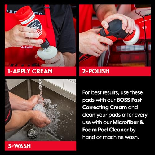 Griot's Garage BOSS 3" Fast Correcting Foam Pads for Car Polishing and Detailing, Buffing Pads for Moderate to Severe Scratch Removal, Set of 3 - size: 3 Inch Pads (Set of 3)