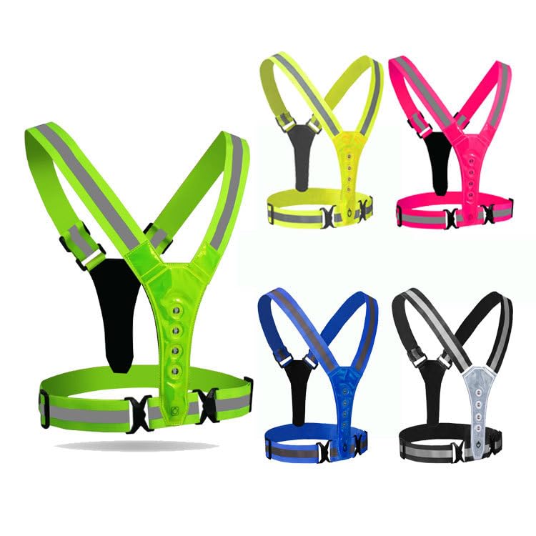 Warning Vest with LED Lights Providing Enhanced in Dark Conditions for Runners and Riders Cyclists Runner Clothing - color: A